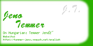 jeno temmer business card